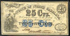 North Carolina twenty-five cent note